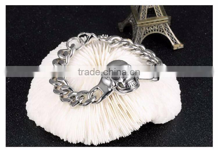 Casting stainless steel accessories man steel skull bracelet