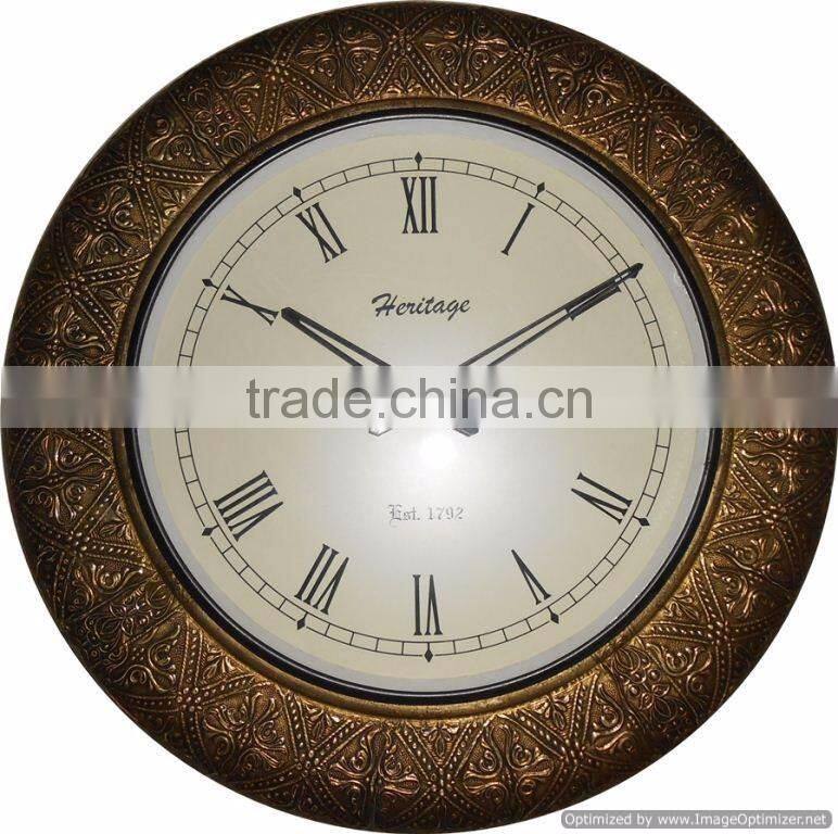 copper plated table clock