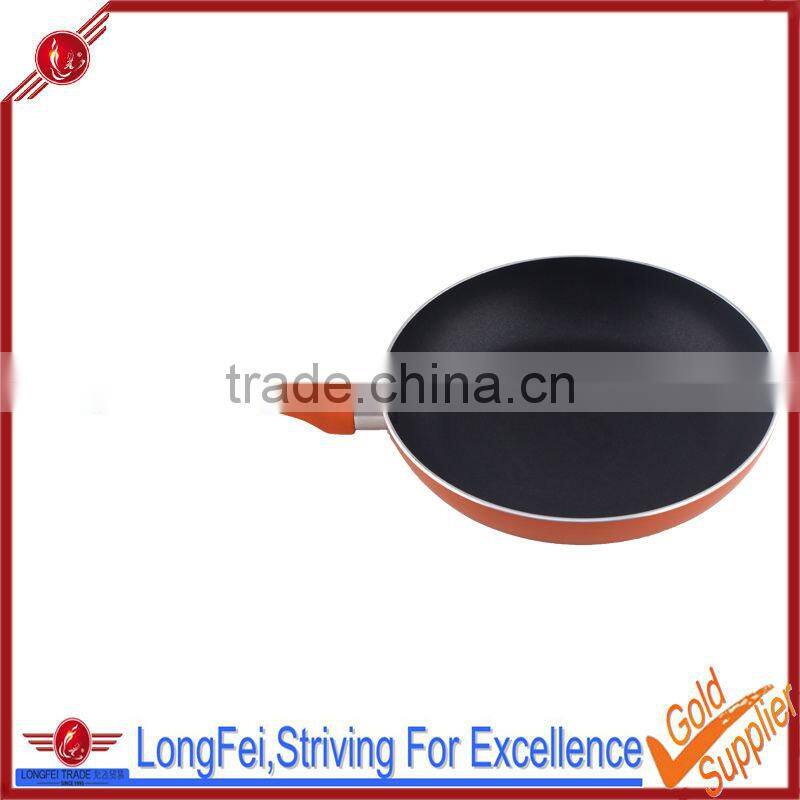 aluminum frying pan orange color no stick coating no oil skillet egg pan