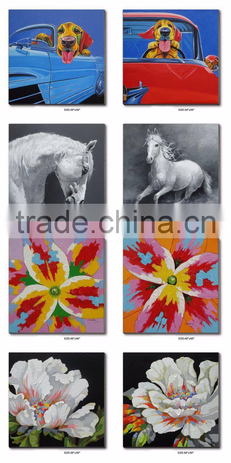 100% Hand Painted Abstract Modern Figure Oil Painting with Gold Foil