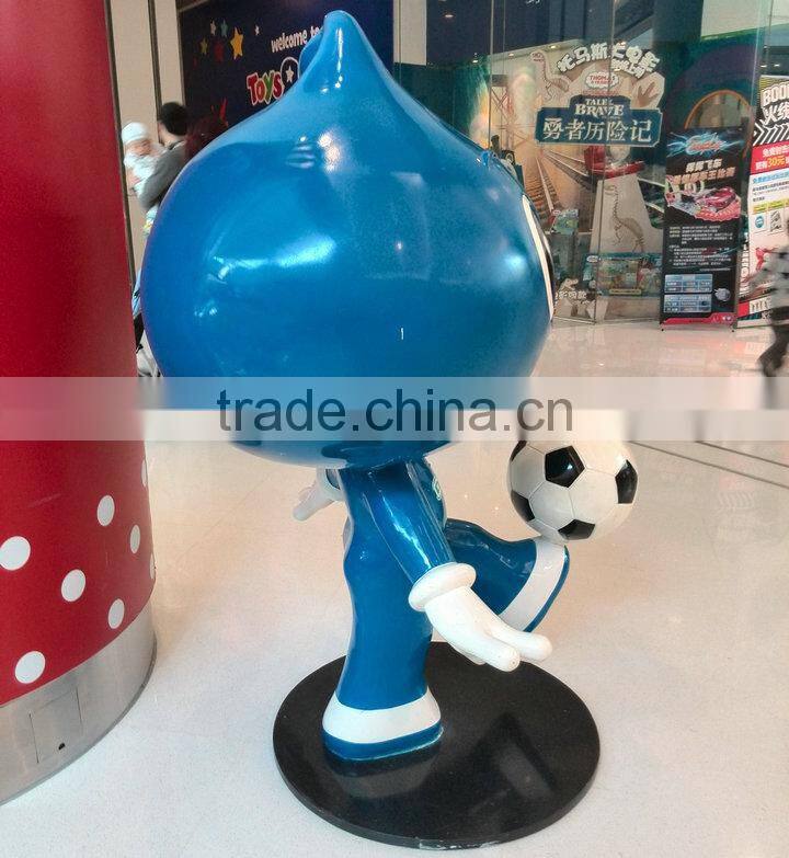 Football man cartoon figure mascot for shopping mall