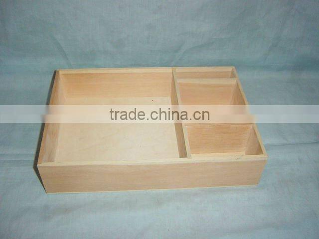high quality pine wooden box,wooden tray with different tabula