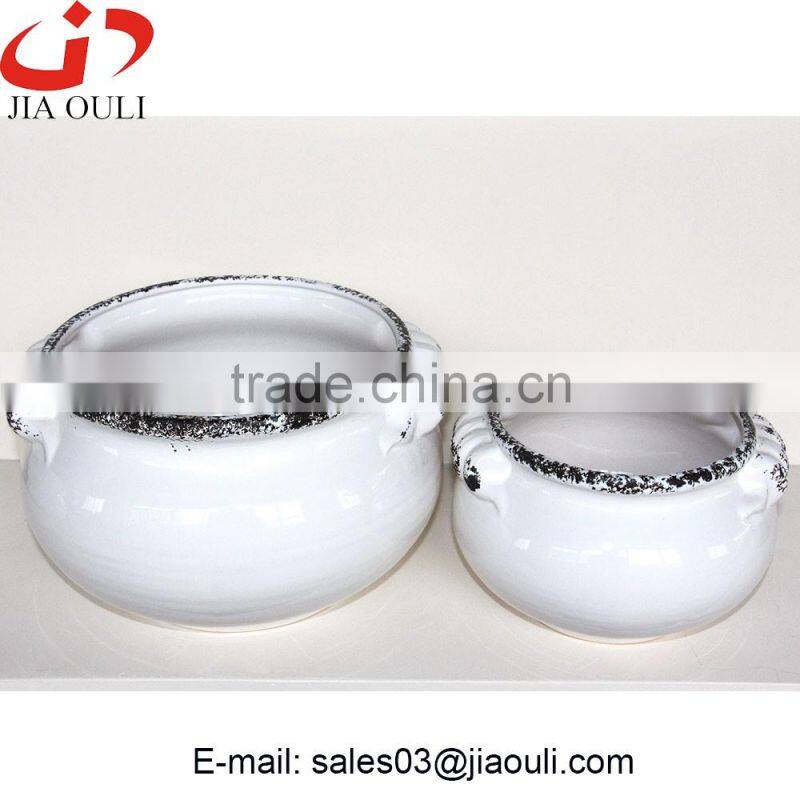 Good sales white antique ceramic flower pot, outdoor flower pots antique planter