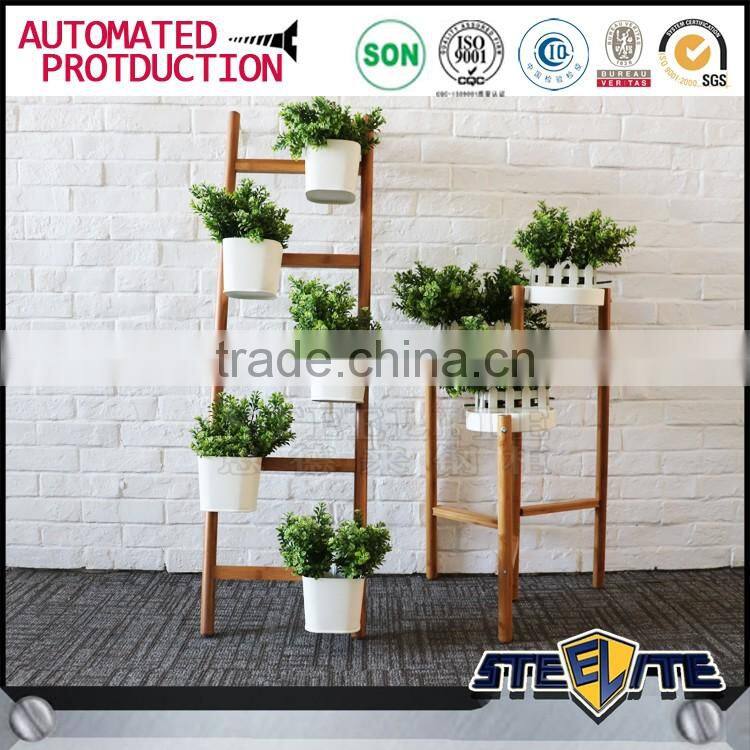 Wooden flower rack/wooden wall rack designs/wooden display rack