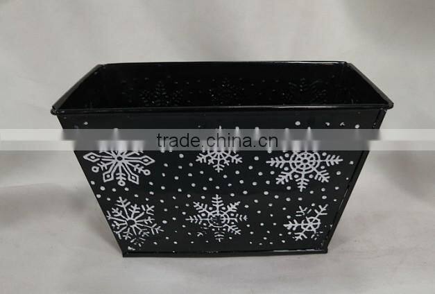 Square wash white plant zinc pot