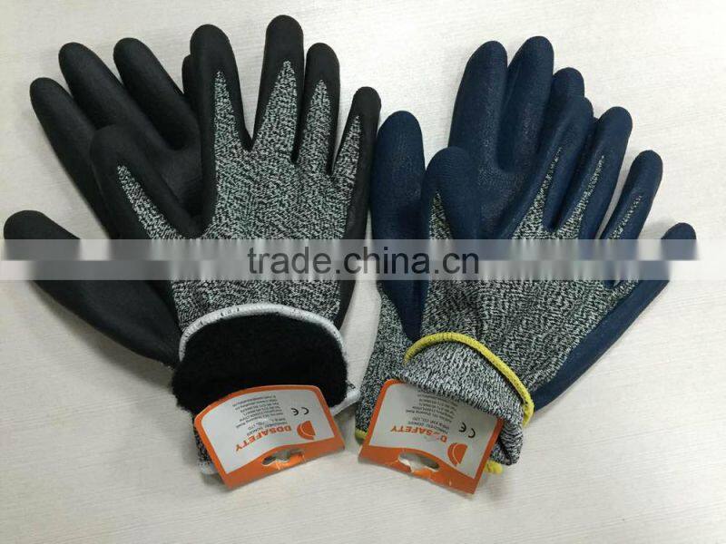 DDSAFETY 13Gauge Anti Cut Gloves Latex Coated Hppe Level 5 Cut Resistant Gloves