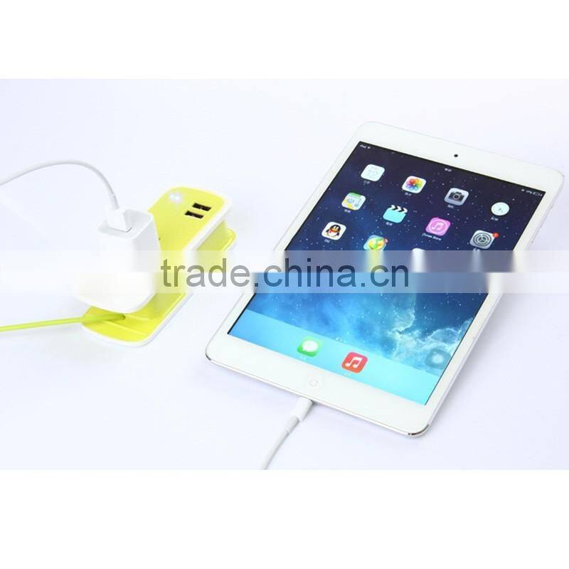 EU Plug Colorful 3 in 1 Dual USB Universal Power Socket