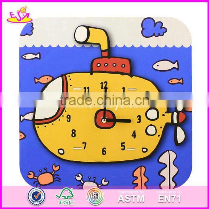 2017 New design toddlers educational toy wooden puzzle clock W14K008
