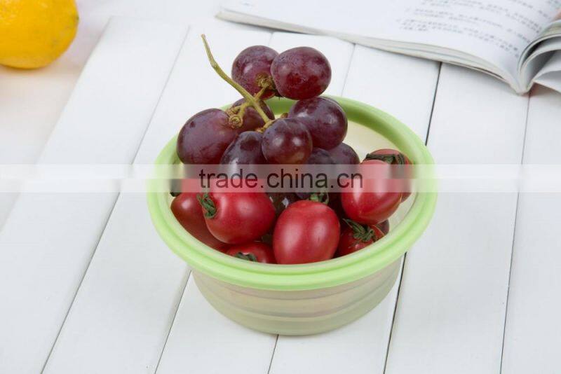 Food Grade Collapsible Silicone storage container 3 sizes/ Air-tight Silicone Folding Lunch Box Microwave Safe