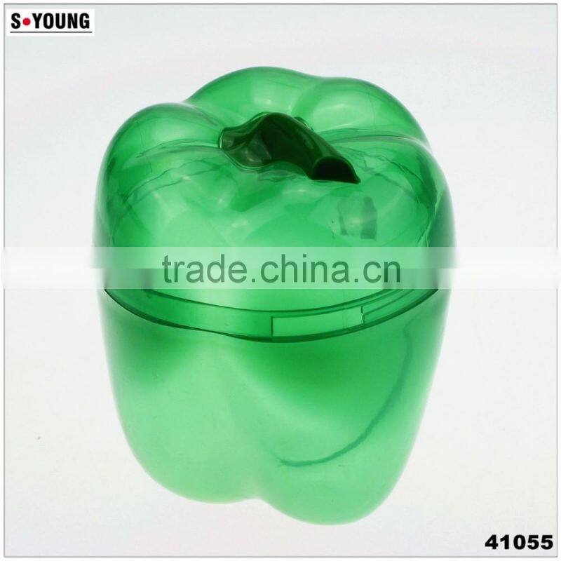 41055 green pepper Shaped Plastic Saver/Storage Box/Storage Container with FDA/LFGB