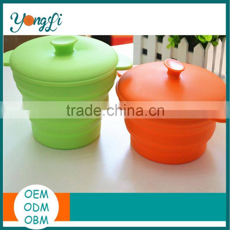 Easy-Clean Non-Toxic Collapsible Silicone Bowls With Lid