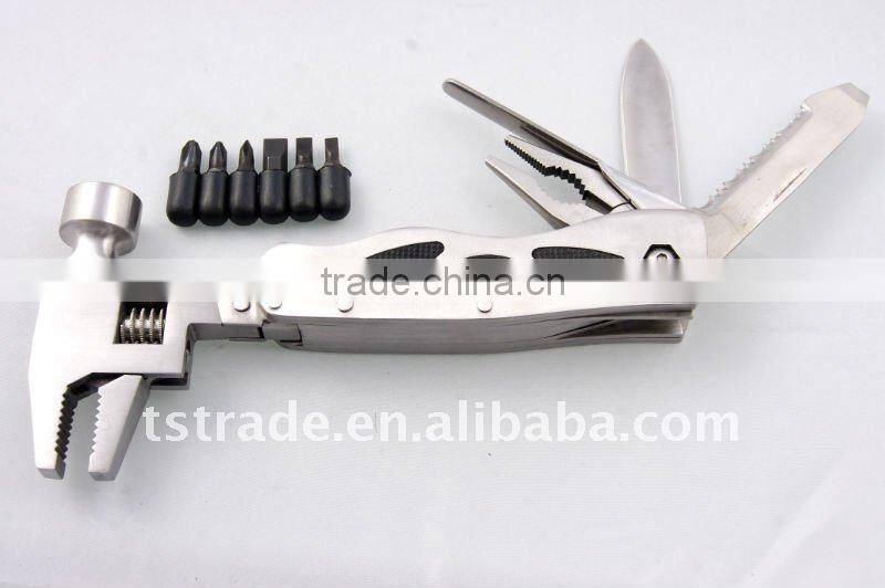 2014 New product:11 multi tool stainless steel hammer promotion gift hammer multi hammer tools with flashlight