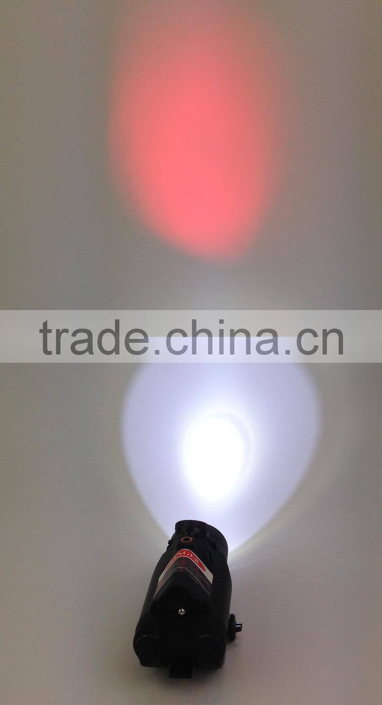 Erains TAC Optics Tactical Compact Pistol Weapon 225 Lumens Q5 LED Flashlight with 45 Degree 25 Lumens Red LED Light /Torch