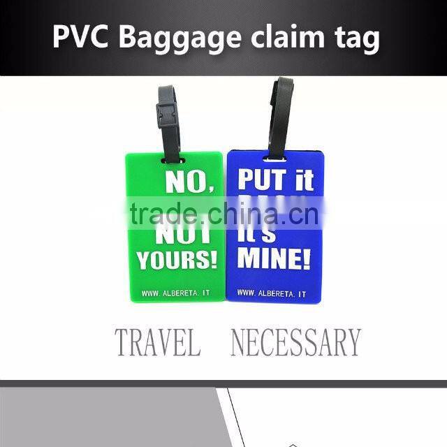 Custom Made Soft PVC Rubber Luggage Tag with Name Label