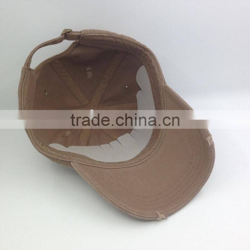 6 Panel Washed Distressed Dad Cap With Custom Logo