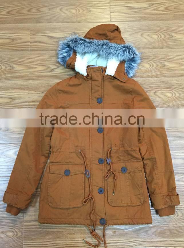 Hot sale winter women washed long down jacket clean warm cotton
