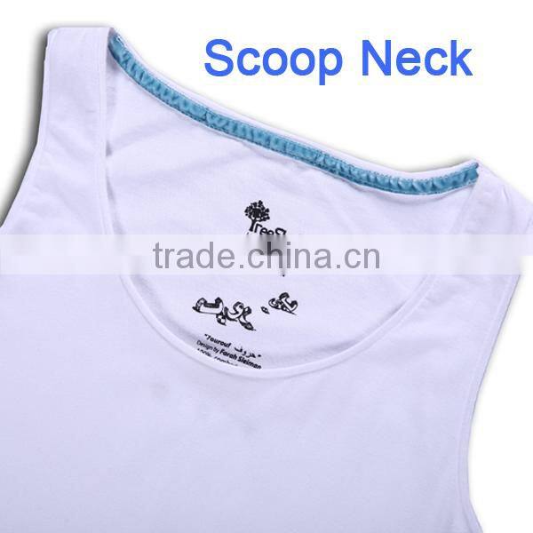 100% Cotton pure white with nice printing for boys and girls tank tops