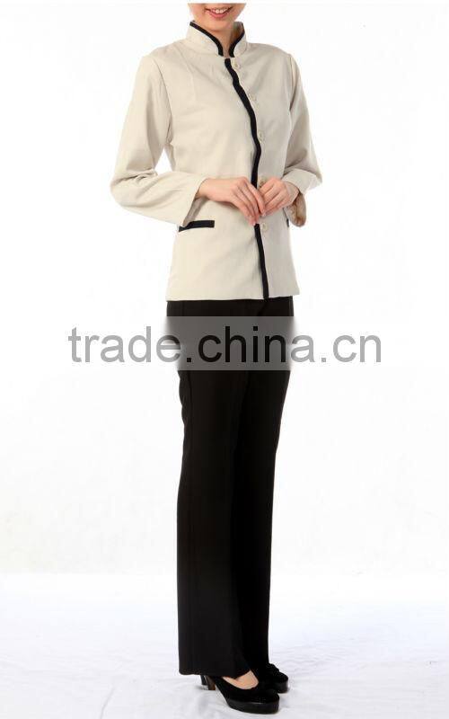 Thickening clothes long-sleeve autumn and winter hotel uniforms cleaning services pa uniforms