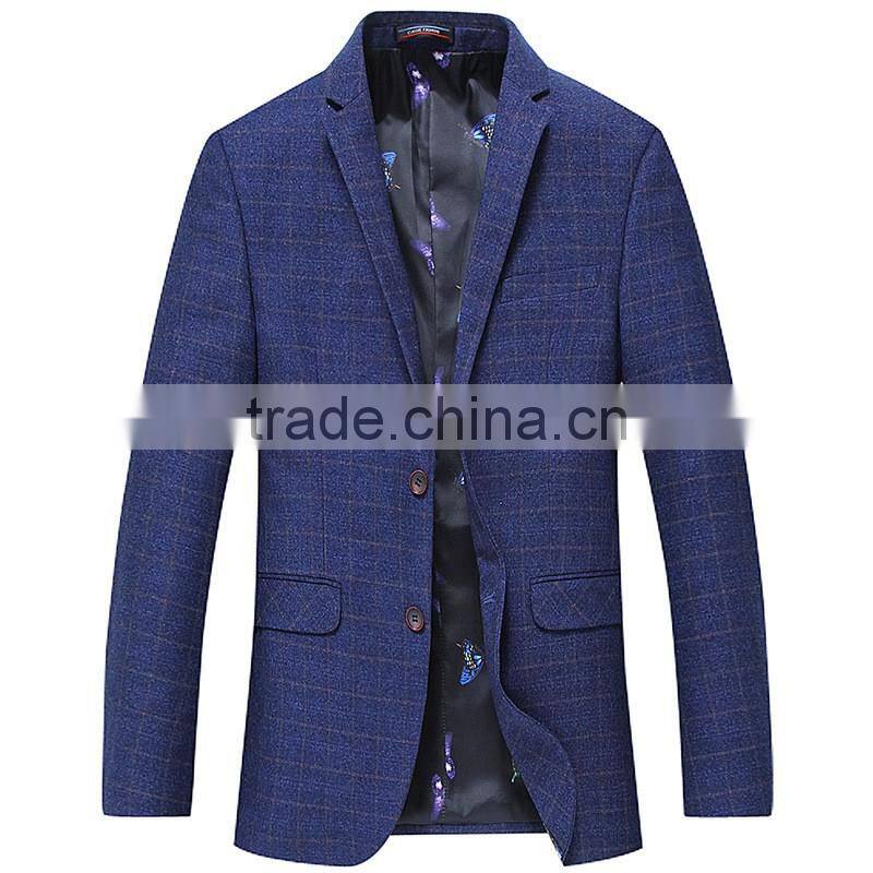 2016 Hot Korean style men's slim fit blazers for man trench coat