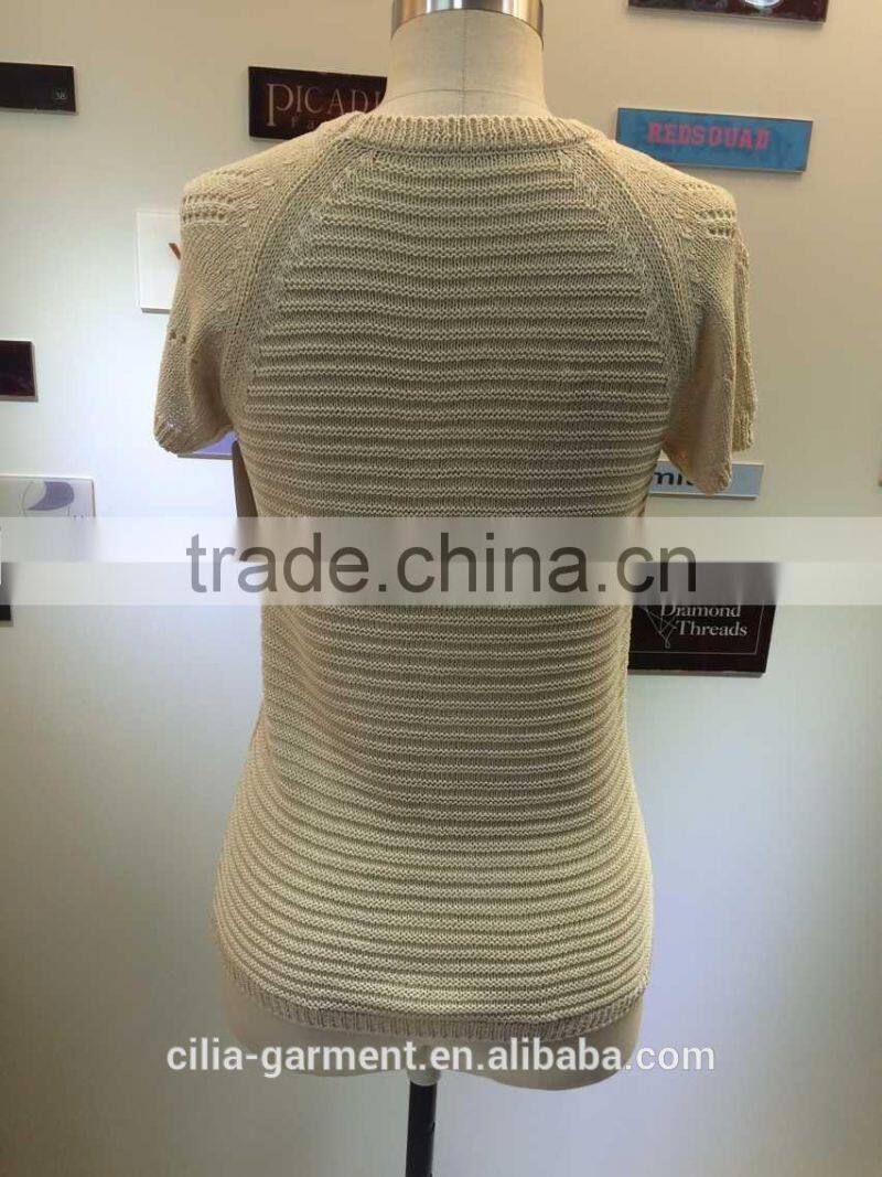 2015 fashion ladies sweater with short sleeve