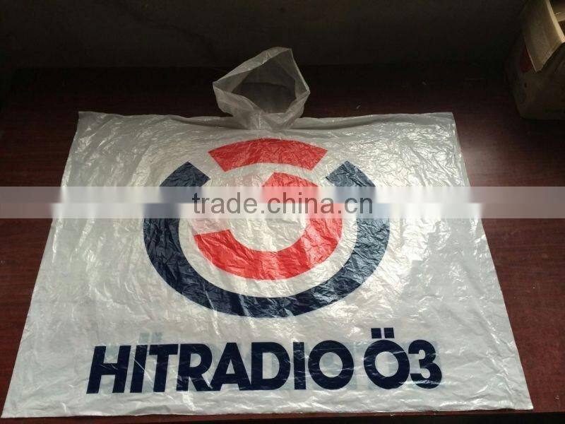 Kids one time Disposable plastic raincoat/rain poncho with customized logo