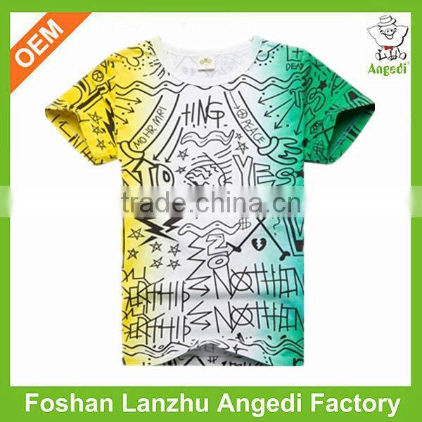 boys single jersey short sleeve t shirt with sublimation digital printing custom logo in promotion price fast delivery