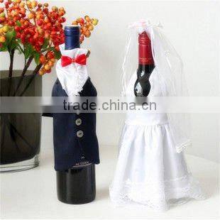 Satin wedding wine bottle cover bag