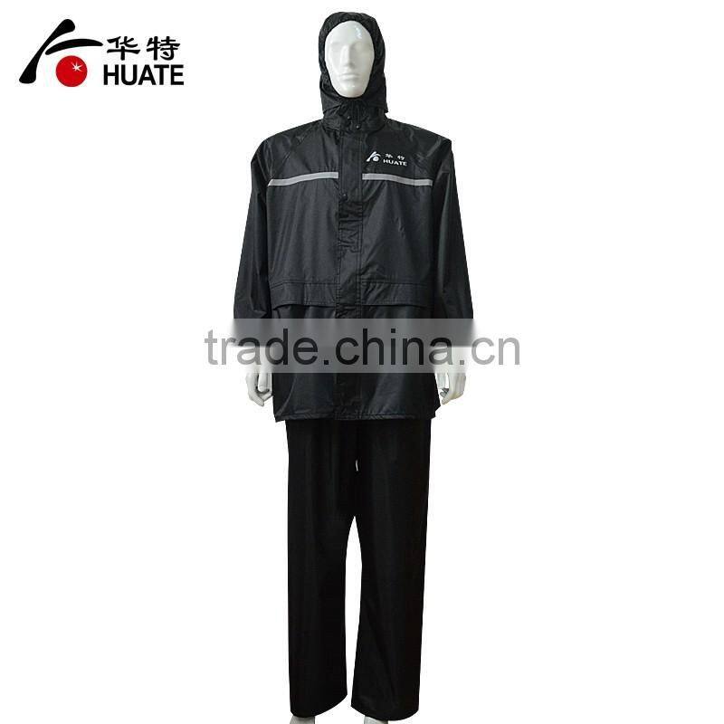 Personal protective euqipment black refelective raincoat