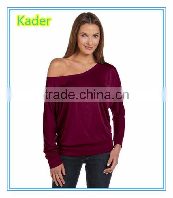 2014 Sexy Trendy Ladies' Flowy off the shoulder t-shirt wholesale