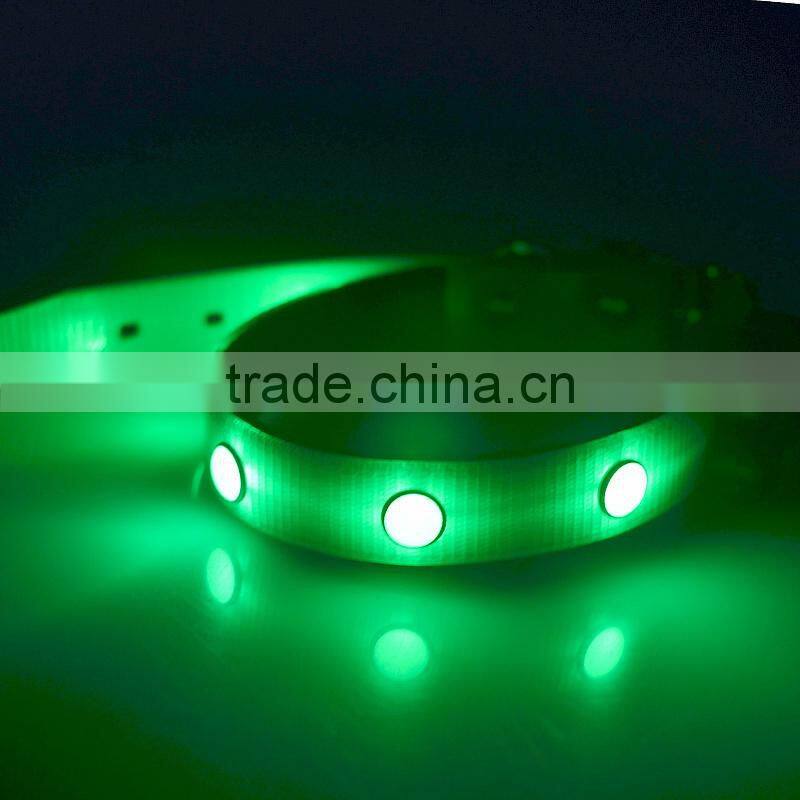 2015 new design LED flashing dog collar 6 PCS diamond amazing beautiful pet collar