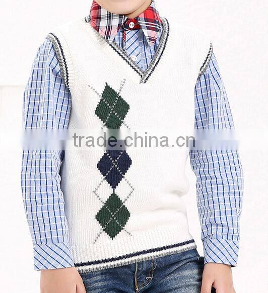branded basic argyly intarsia boys kids sleeveless sweaters