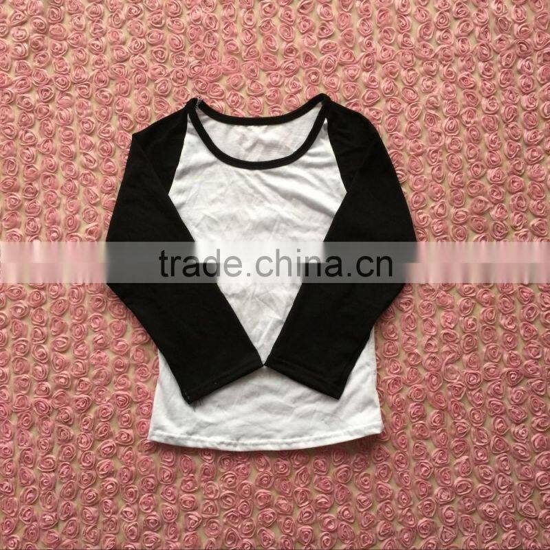 Boutique Wholesale Baby Girls Baby Boy Clothing Black And WhiteRaglan Children T-shirt