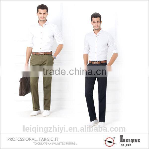 Male Plain Color Shirts and Beige White Army Green Trousers