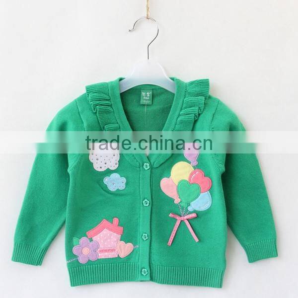 Korean style girls cardigan sweater design solid color cotton sweater