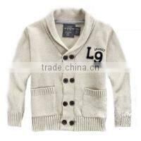Fashion Lapel Collar Baby Boys Pattern Knitwear Cotton Children Cardigan Knitwear