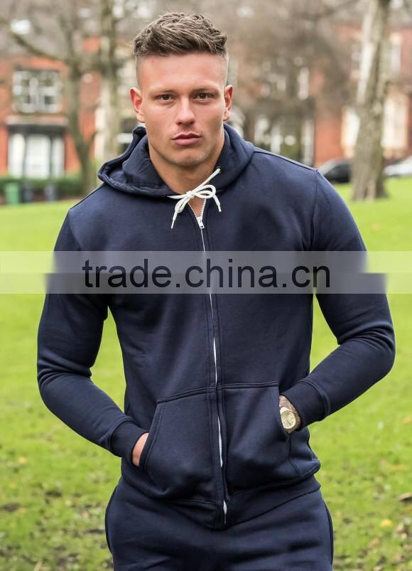 latest fleece warm tracksuit full zipped navy tracksuit