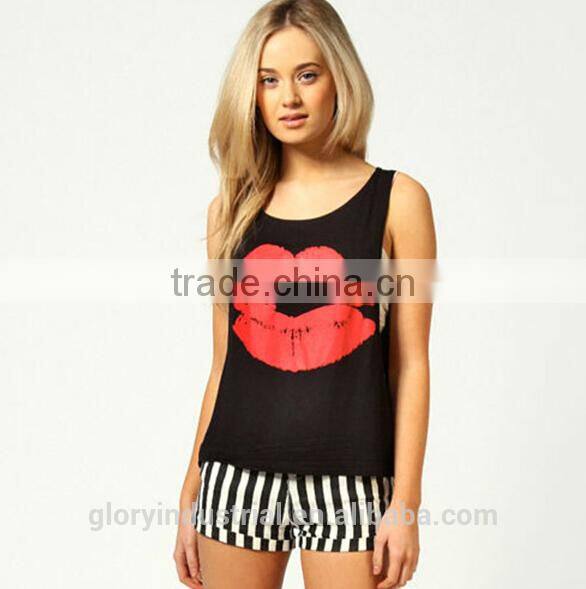 100%cotton fashion gym tank top women