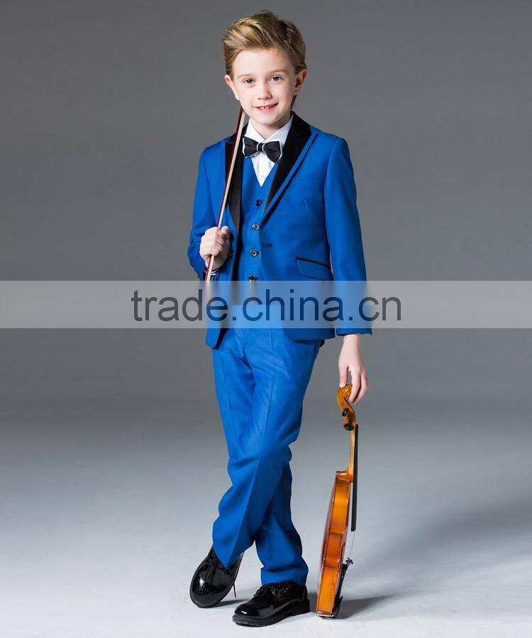 ELPA designer 3 piece fashion formal blue flower kids boys slim fit suit