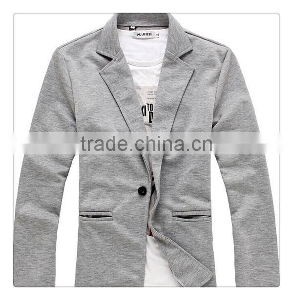 latest hot sale England style fashion one button design slim men jersey casual blazer
