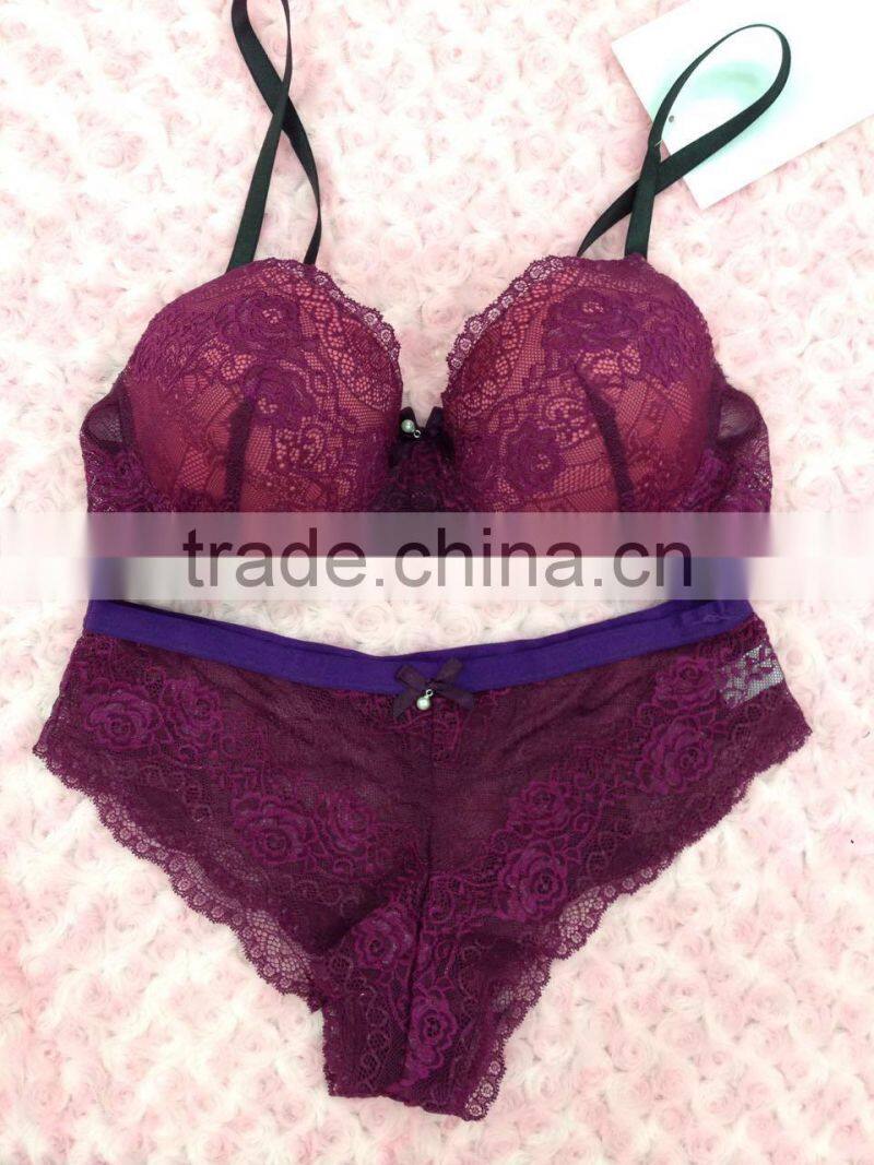 China underwear manufacturer nice full lace bra penty women sexy open lingerie