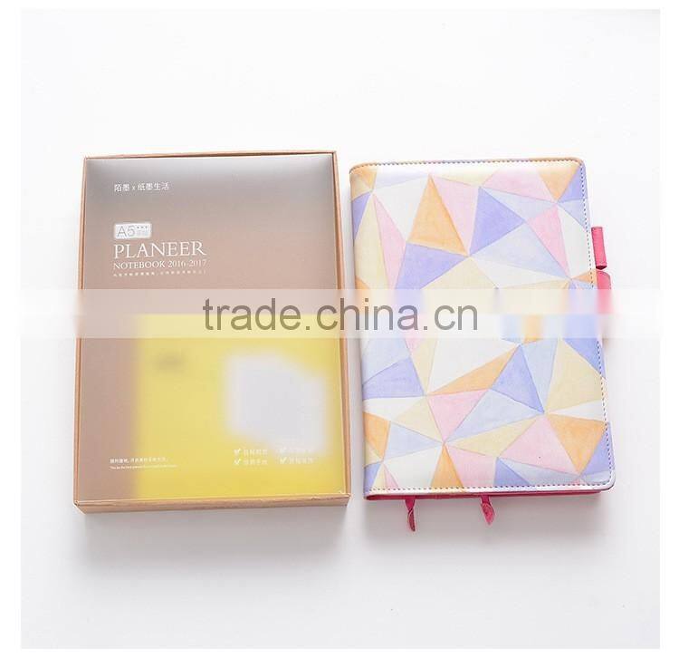A5 creative journal dairy planner high grade PU cover notebook section sewing planner with clasp