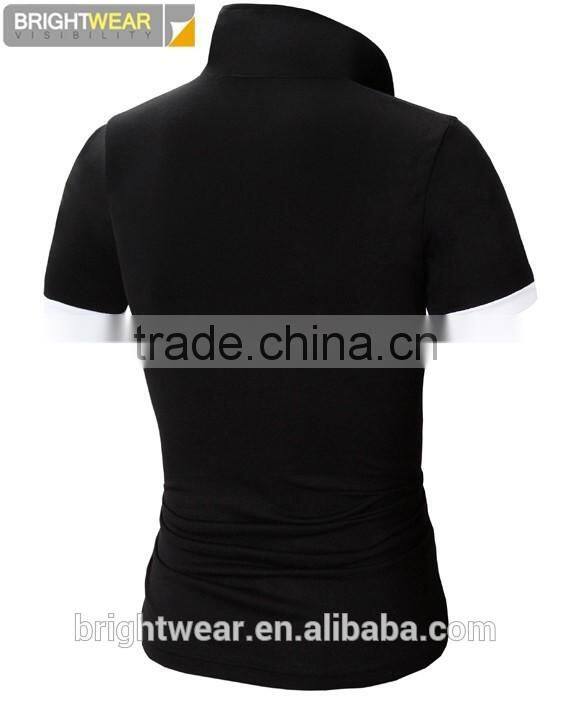 Men's 95%polyester 5%spandex short sleeve polo shirt with printing