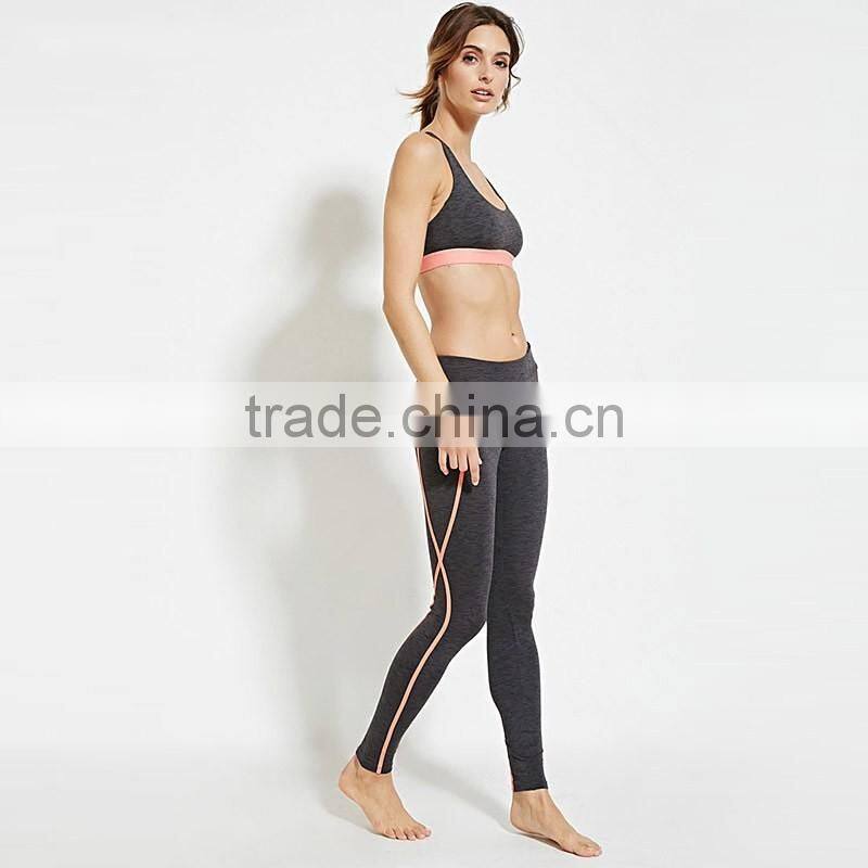 custom fashion bamboo contrast color dri fit yoga pants/leggings