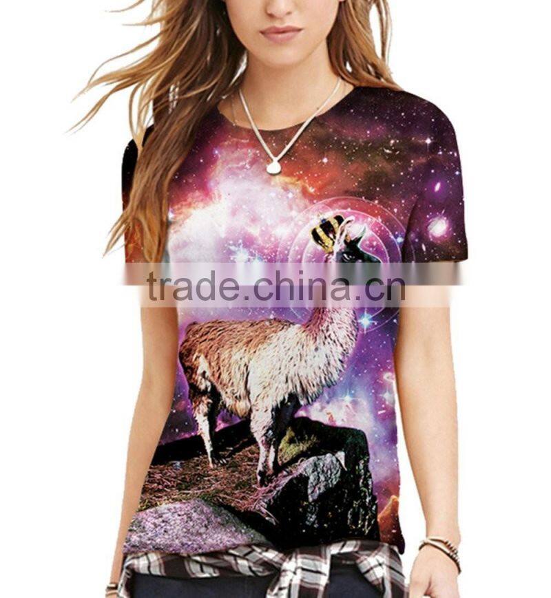 Unisex Couple lover t shirt full printed t shirt with universe pattern in Guangzhou
