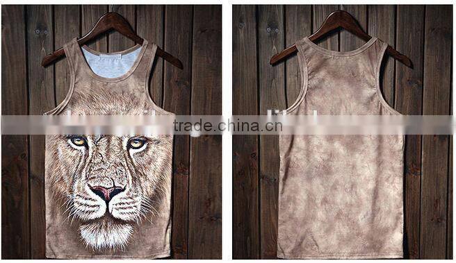 competitive price good sale men's sports gym cool dry wrestling singlet with animal printing