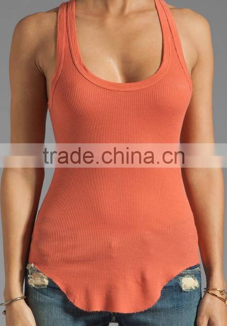 Silk Rib Baseball Coral Tank