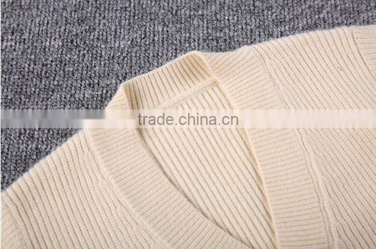 Wholesale Lantern Sleeve V Neck High Quality Girl Sweater Pullover