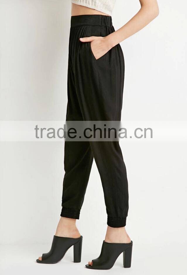 Shandao Summer Anti-Wrinkle Plain Dyed Casual Viscose Pants Women