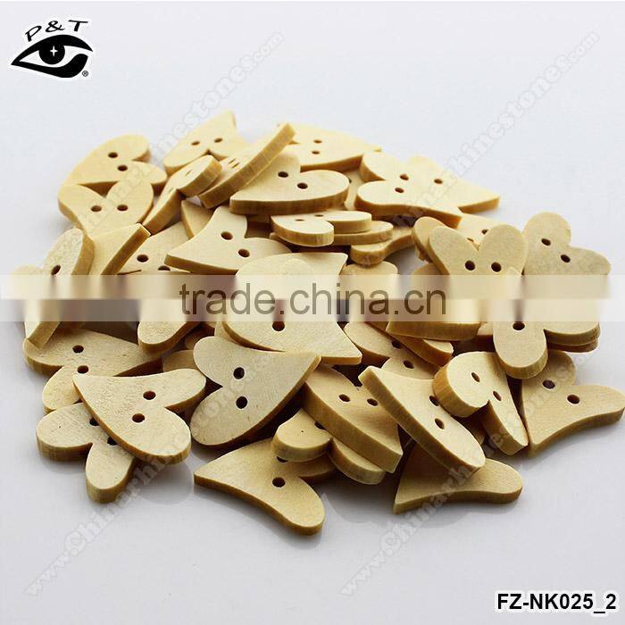19x25mm wood buttons Heart shaped buttons for clothing decoration shoes diy accessories