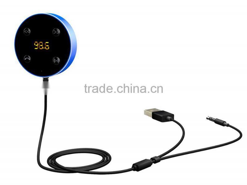 Bluetooth Car Kit FM Transmitter AUX Music Audio Receiver Hands-free 3.5mm with Dual USB Charger Car Accessories